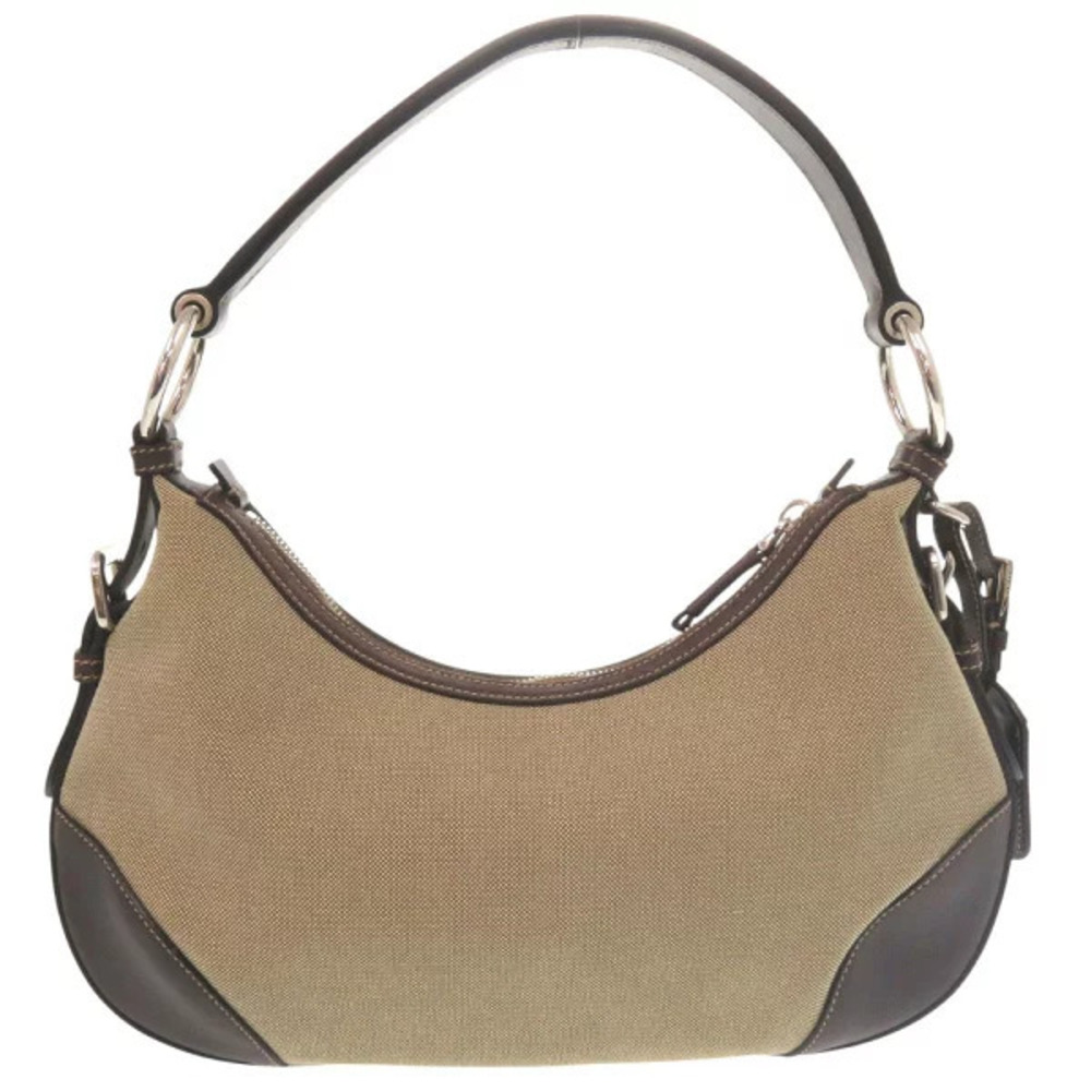 Prada logo jacquard canvas shoulder One Shoulder Hobo bag leather brown - Picture 2 of 6